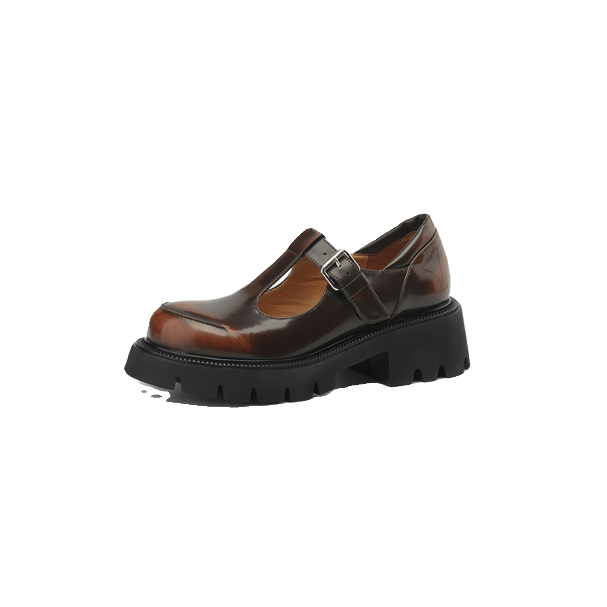 Thick-Soled Mary Jane Shoes for Women - Chunky Heel T-Strap Flats, Retro British Style, College Fashion, Versatile Leather Footwear Thick-Soled Mary Jane Shoes for Women - Chunky Heel T-Strap Flats, Retro British Style, College Fashion, Versatile Leather Footwear