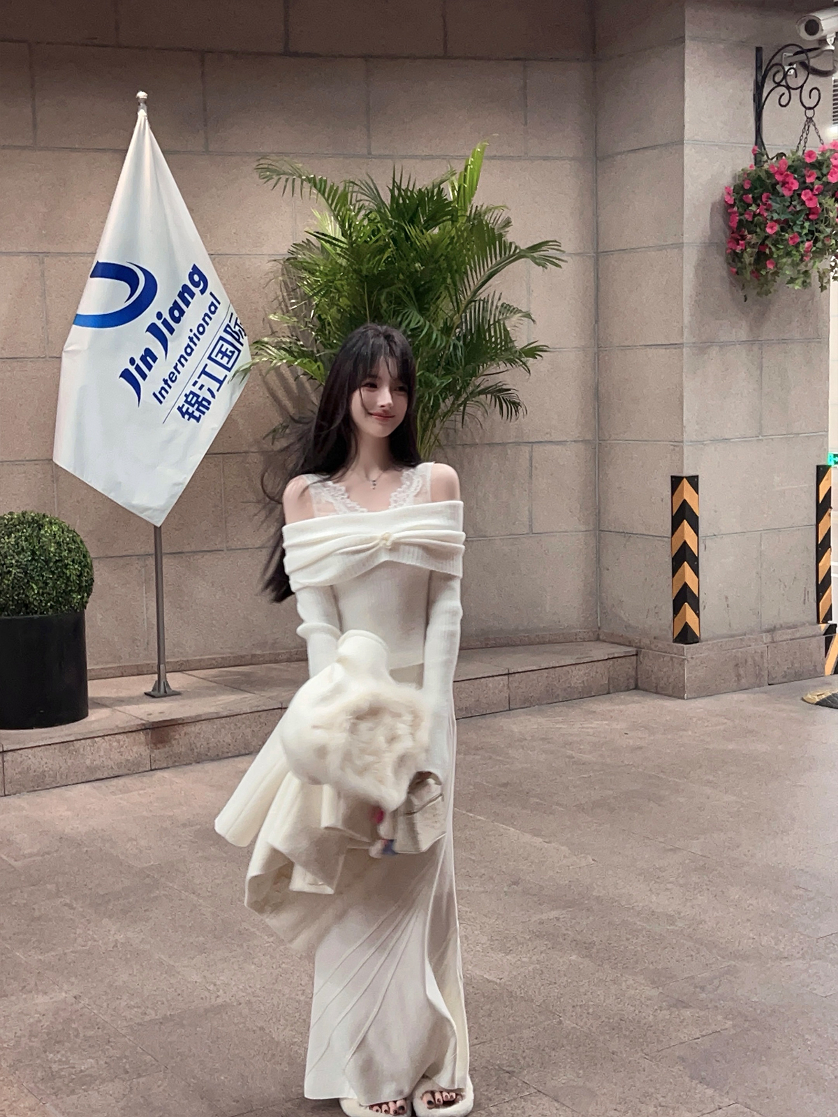 Thick White Mermaid Knit Long Skirt - Winter Bodycon, Slim High Waist Design, Trendy Y2K Style Thick White Mermaid Knit Long Skirt - Winter Bodycon, Slim High Waist Design, Trendy Y2K Style