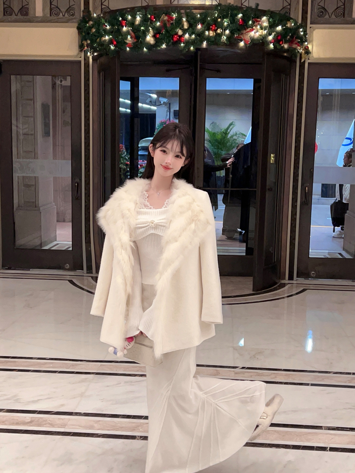 Thick White Mermaid Knit Long Skirt - Winter Bodycon, Slim High Waist Design, Trendy Y2K Style Thick White Mermaid Knit Long Skirt - Winter Bodycon, Slim High Waist Design, Trendy Y2K Style