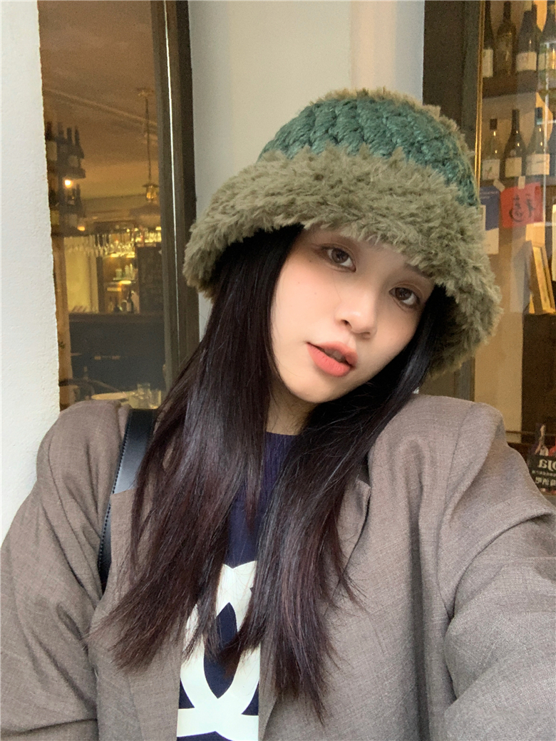 Thickened Korean Style Mixed-Color Plush Knitted Fisherman Hat - Retro Warm Wool Beret for Autumn Winter Ear Protection Thickened Korean Style Mixed-Color Plush Knitted Fisherman Hat - Retro Warm Wool Beret for Autumn Winter Ear Protection