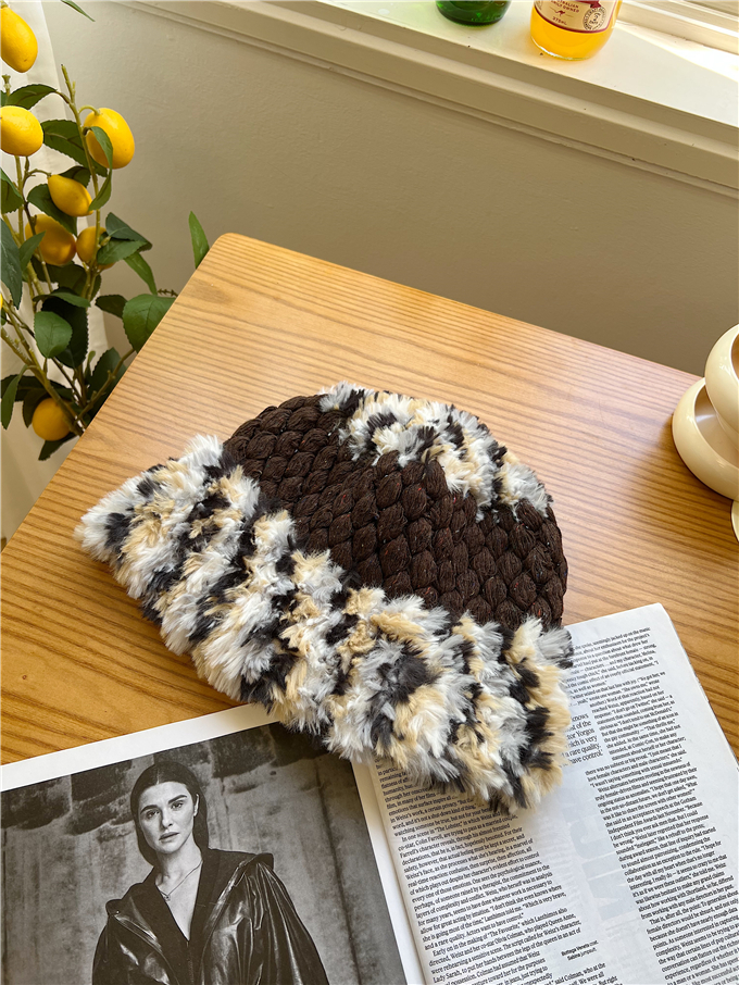 Thickened Korean Style Mixed-Color Plush Knitted Fisherman Hat - Retro Warm Wool Beret for Autumn Winter Ear Protection Thickened Korean Style Mixed-Color Plush Knitted Fisherman Hat - Retro Warm Wool Beret for Autumn Winter Ear Protection