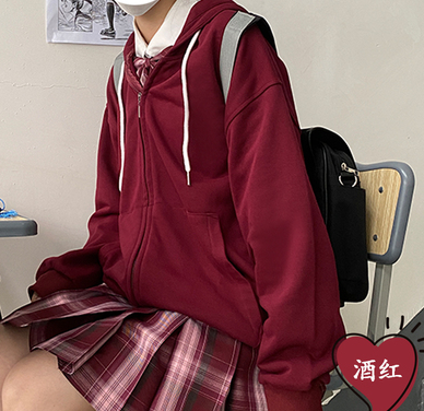 Thickened Solid Color JK Hoodie Jacket - Pudding Bear Inspired Loose Cardigan for Autumn 2025, Trendy Streetwear Style Thickened Solid Color JK Hoodie Jacket - Pudding Bear Inspired Loose Cardigan for Autumn 2025, Trendy Streetwear Style