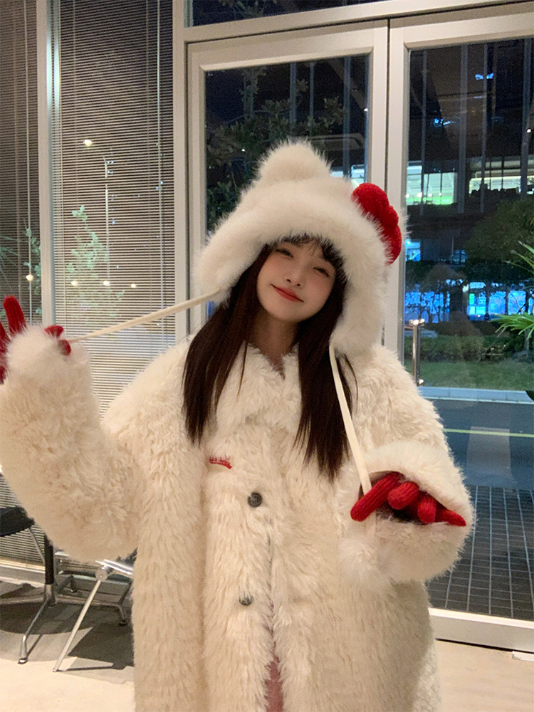 Thickened Warm Lei Feng Hat with Red Bow | Cute Plush Cap for Winter Fashion Thickened Warm Lei Feng Hat with Red Bow | Cute Plush Cap for Winter Fashion