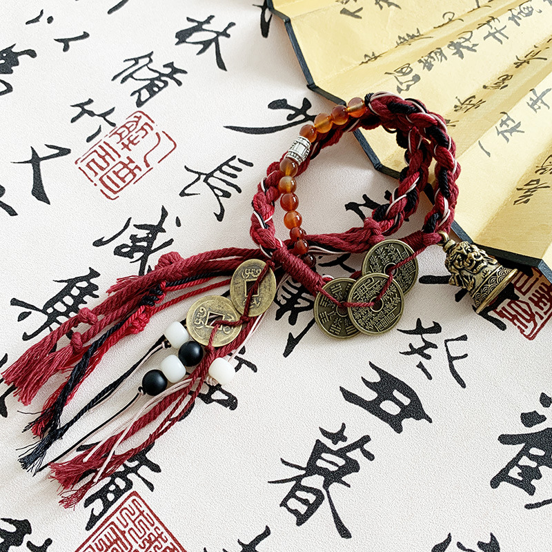 Tibetan Style Soul Collision Bracelet with Chinese Weaving - Trendy Little Red Book Design for Unique Personal Style Tibetan Style Soul Collision Bracelet with Chinese Weaving - Trendy Little Red Book Design for Unique Personal Style