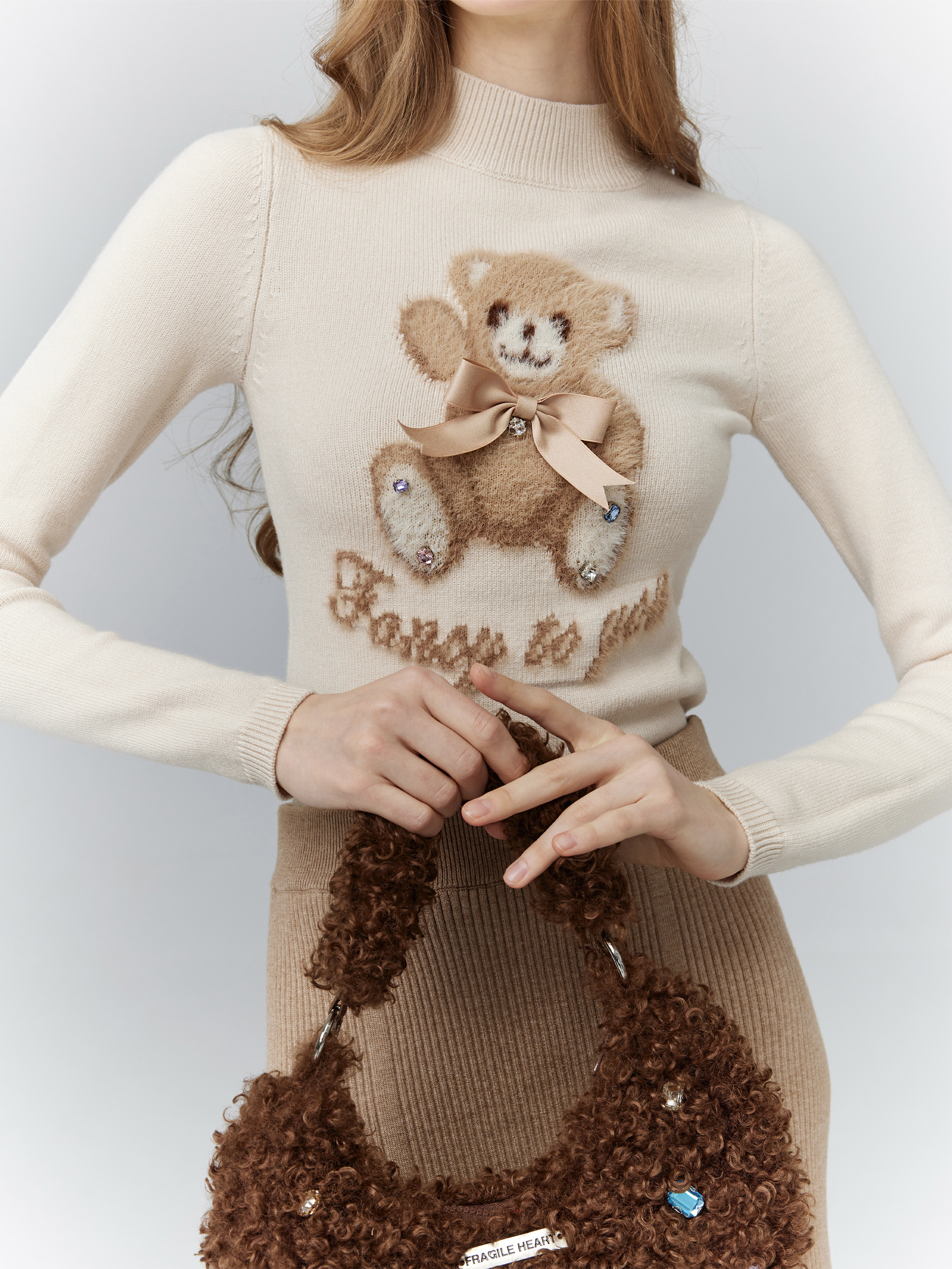 Toffee Hazelnut Knitted Little Bear Top - Spring Summer Girl's Base Shirt, Cute Casual Outfit for Kids, Perfect for 90s Y2K Style Toffee Hazelnut Knitted Little Bear Top - Spring Summer Girl's Base Shirt, Cute Casual Outfit for Kids, Perfect for 90s Y2K Style