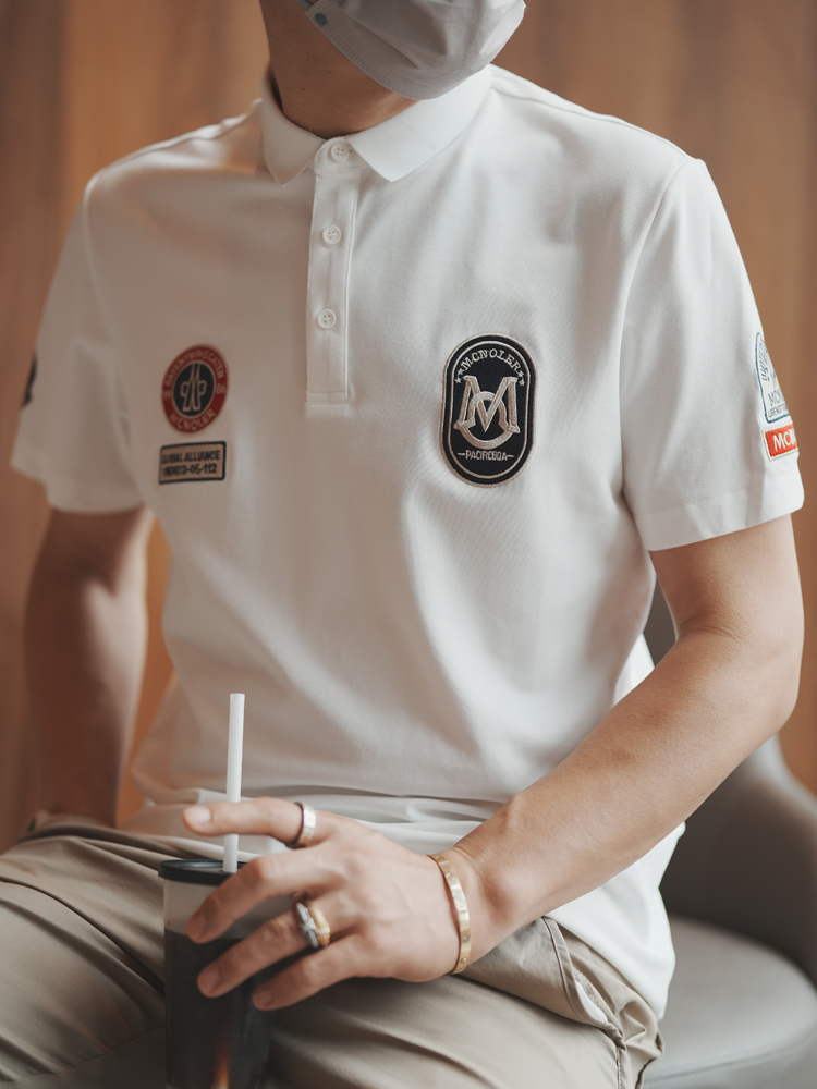 Trendy American Casual Embroidered Polo Shirt for Men - Slim Fit Short Sleeve Summer Top