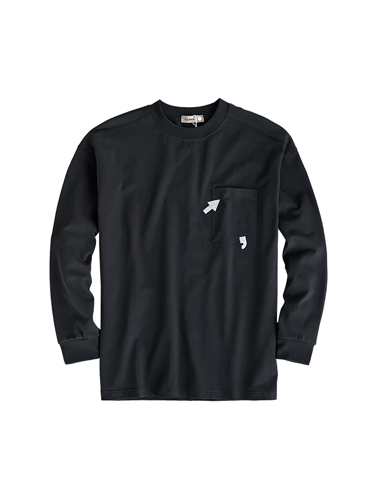 Trendy American-Style Creative Embroidered Round Neck Long Sleeve T-Shirt for Young Men, Casual Versatile Cotton Pullover Trendy American-Style Creative Embroidered Round Neck Long Sleeve T-Shirt for Young Men, Casual Versatile Cotton Pullover