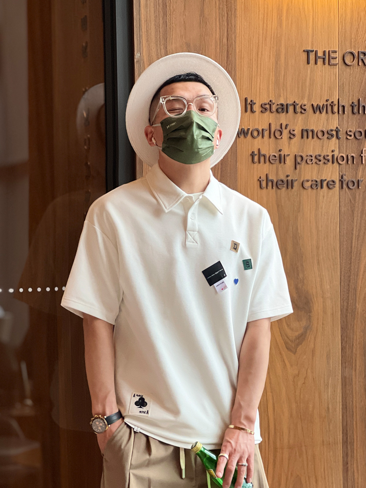 Trendy American-Style Patch Lapel Polo Shirt for Men - Loose Fit Short Sleeve T-Shirt for Summer Youth Fashion