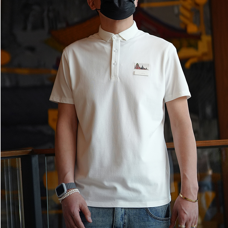 Trendy American-Style Patch Printed Casual Short-Sleeve T-Shirt for Men - Versatile Summer Fashion Polo Top Trendy American-Style Patch Printed Casual Short-Sleeve T-Shirt for Men - Versatile Summer Fashion Polo Top