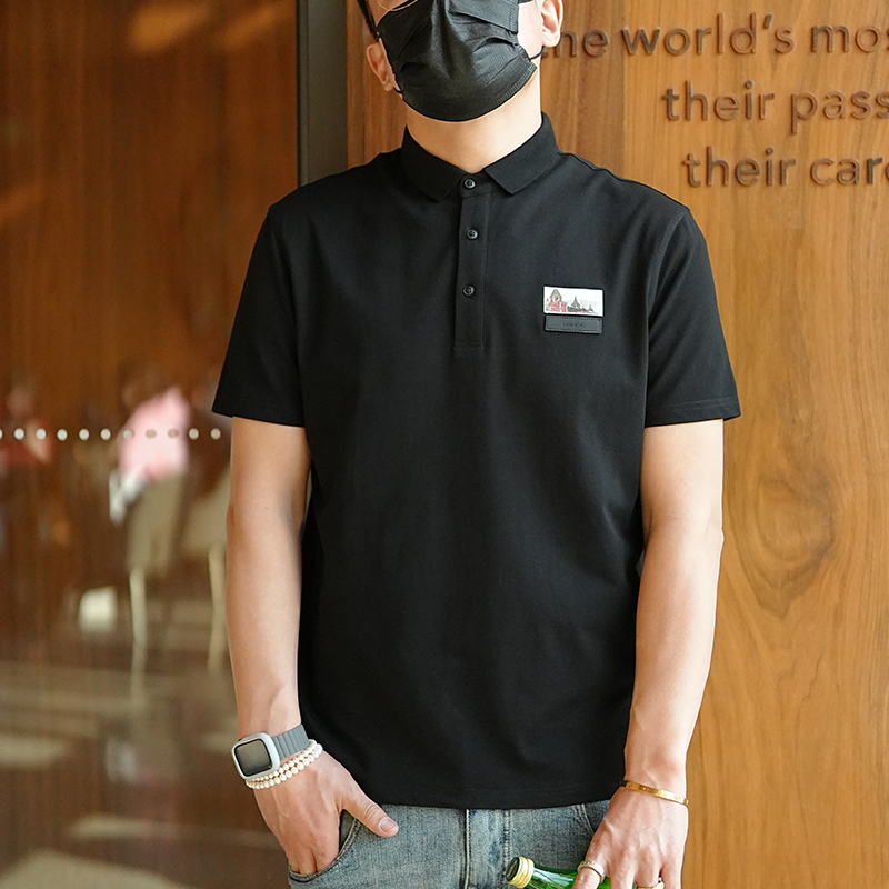 Trendy American-Style Patch Printed Casual Short-Sleeve T-Shirt for Men - Versatile Summer Fashion Polo Top Trendy American-Style Patch Printed Casual Short-Sleeve T-Shirt for Men - Versatile Summer Fashion Polo Top