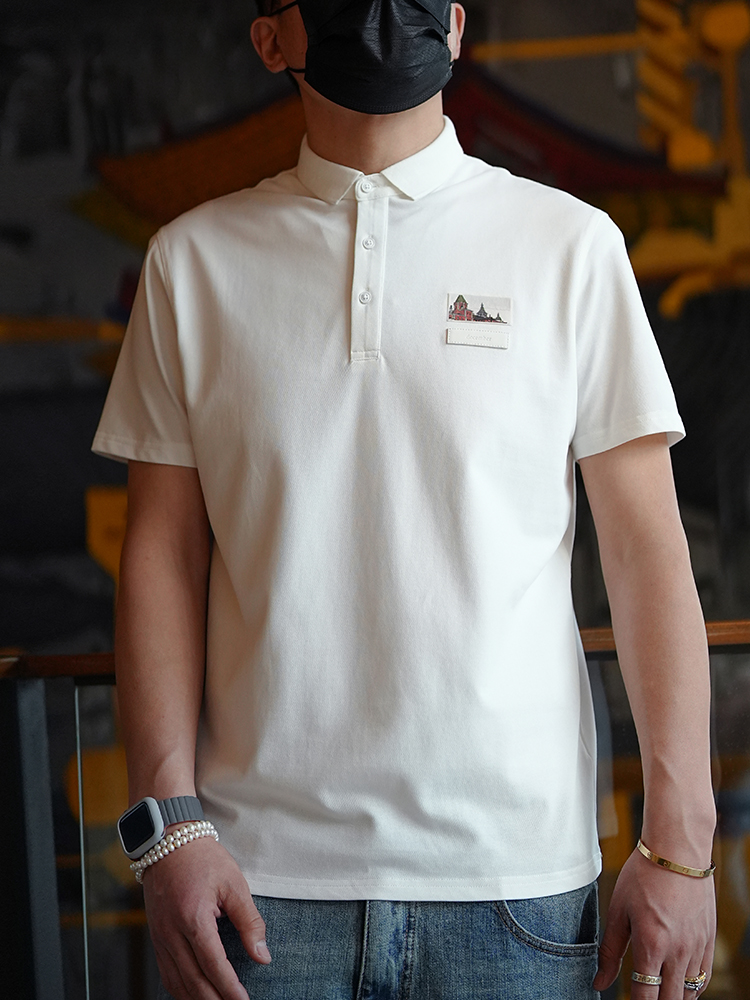 Trendy American-Style Patch Printed Casual Short-Sleeve T-Shirt for Men - Versatile Summer Fashion Polo Top Trendy American-Style Patch Printed Casual Short-Sleeve T-Shirt for Men - Versatile Summer Fashion Polo Top