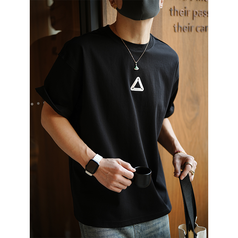 Trendy Basic Loose Short-Sleeve T-Shirt for Men - Versatile Round-Neck Top for Spring - Casual Layered Style Trendy Basic Loose Short-Sleeve T-Shirt for Men - Versatile Round-Neck Top for Spring - Casual Layered Style