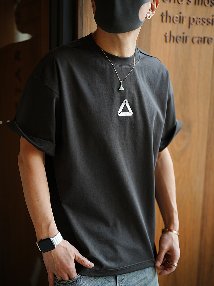 Trendy Basic Loose Short-Sleeve T-Shirt for Men - Versatile Round-Neck Top for Spring - Casual Layered Style Trendy Basic Loose Short-Sleeve T-Shirt for Men - Versatile Round-Neck Top for Spring - Casual Layered Style