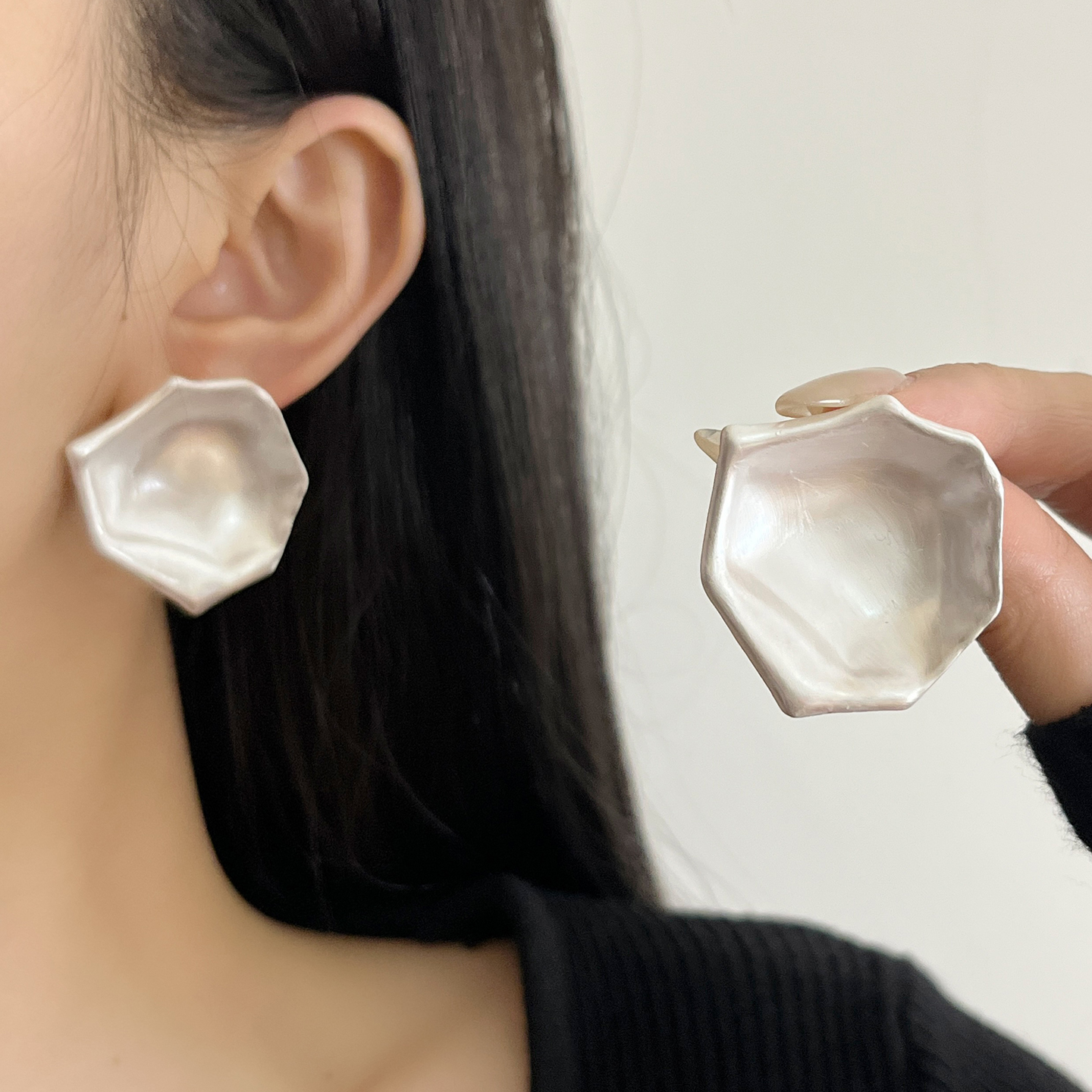 Trendy Geometric Irregular Rose Petal Earrings - Elegant Feminine Ear Studs for 2025 - Unique European & American Style Trendy Geometric Irregular Rose Petal Earrings - Elegant Feminine Ear Studs for 2025 - Unique European & American Style