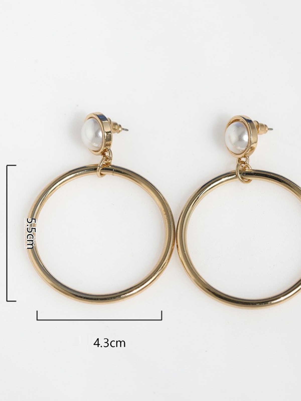 Trendy Gold Metal Round Hollow Drop Earrings for Women - Stylish Pearl Ear Accessories, Japanese & Korean Jewelry