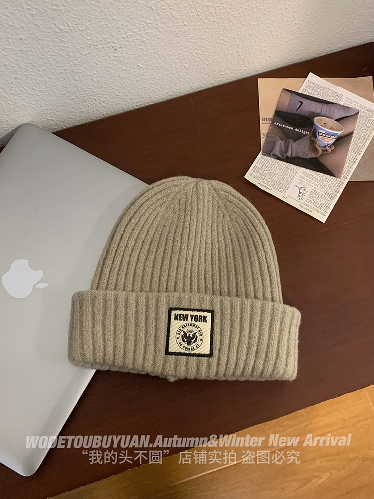 Trendy Knitted Wool Hat for Women - Versatile Warm Autumn Winter Accessory for Big Heads, Flattering Fit, Cozy Cold Weather Wear