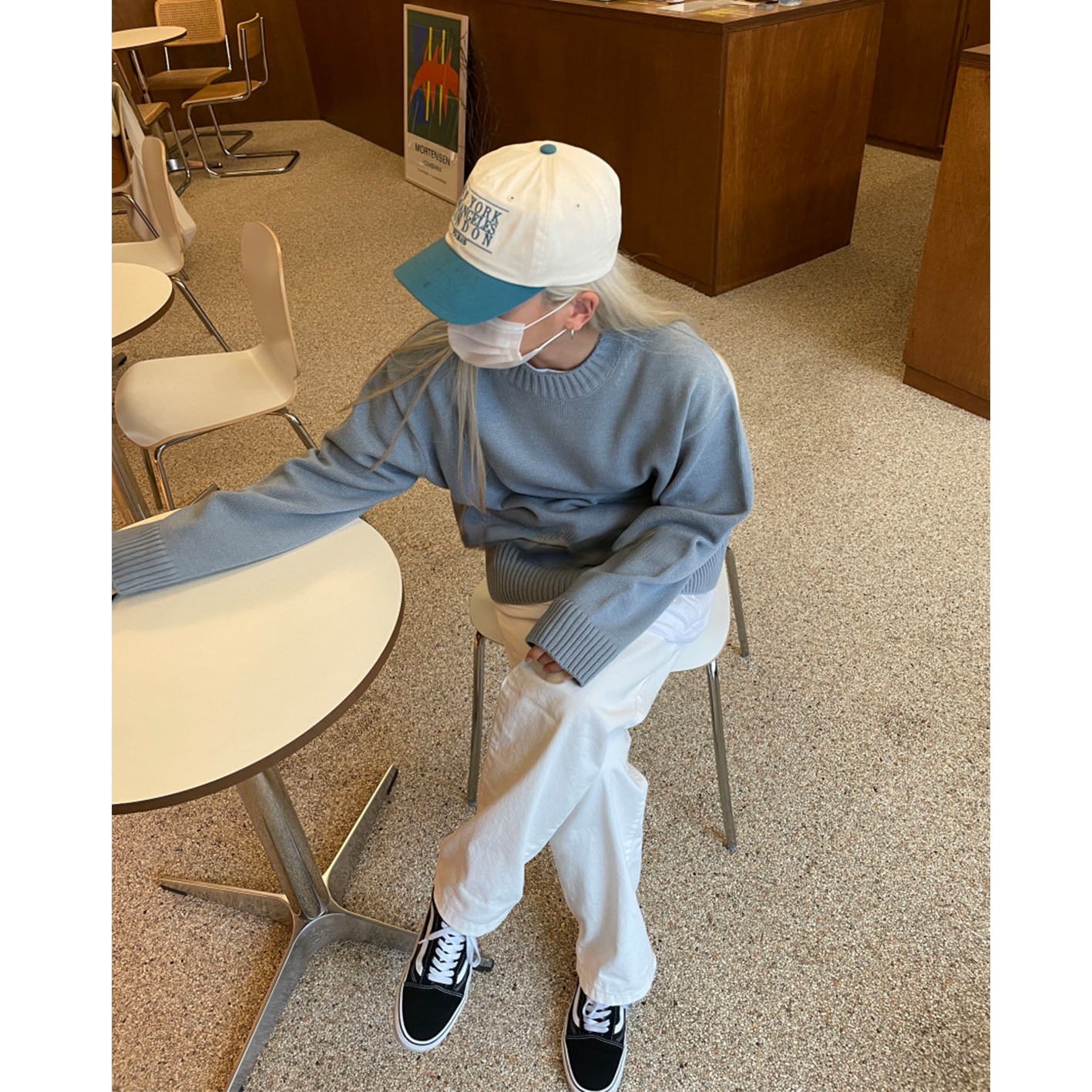 Trendy Korean Style Loose Knit Sweater with Fireworks Embroidery - Unique Round Neck Design for a Relaxed Look