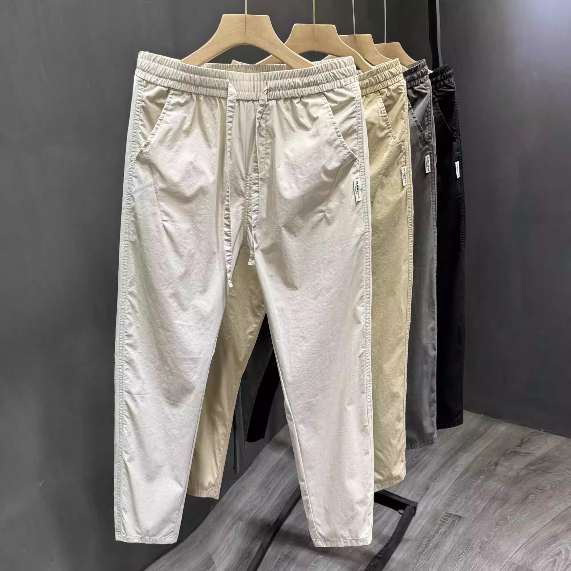 Trendy Korean Style Slim-Fit Nine-Point Pants for Men - Casual Summer Straight-Leg Fashion Trousers