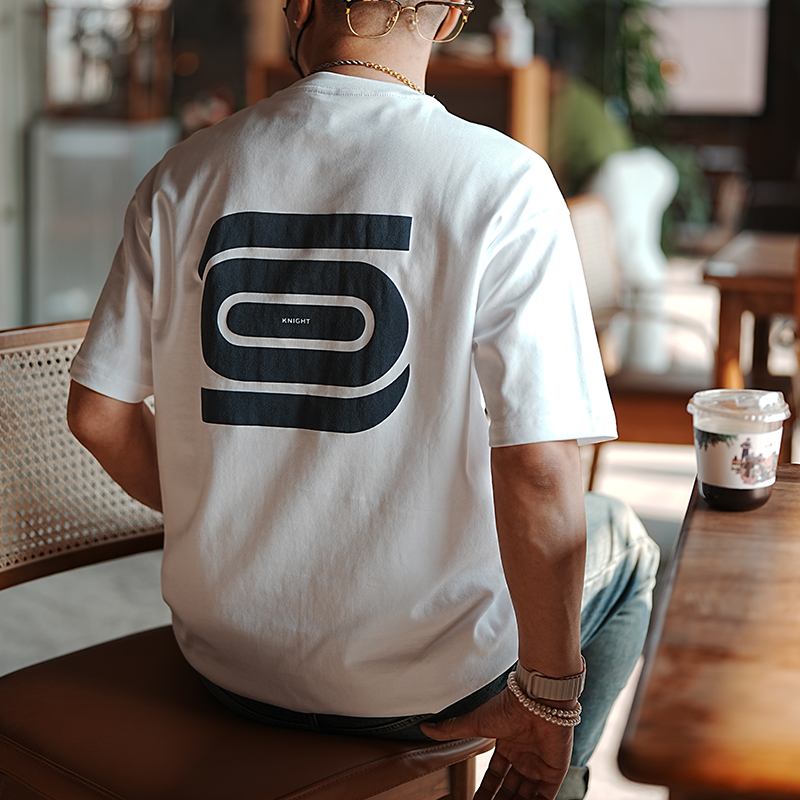 Trendy Letter Print Loose Short-Sleeve T-Shirt for Men - Spring 2025 Casual Versatile Base Shirt, Urban Style, Fashion Essential