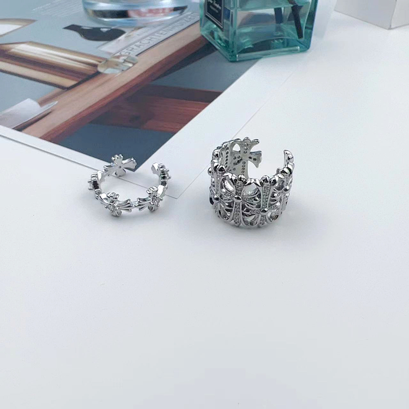 Trendy Lightweight Silver Diamond-Studded Cross Ring for Women, Versatile High-End Fashion Statement Index Finger Ring Trendy Lightweight Silver Diamond-Studded Cross Ring for Women, Versatile High-End Fashion Statement Index Finger Ring