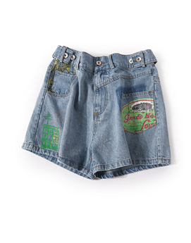 Trendy Loose Waist Cartoon Print Washed Denim Casual Shorts for Women - Summer 90s Style European Fashion Trendy Loose Waist Cartoon Print Washed Denim Casual Shorts for Women - Summer 90s Style European Fashion