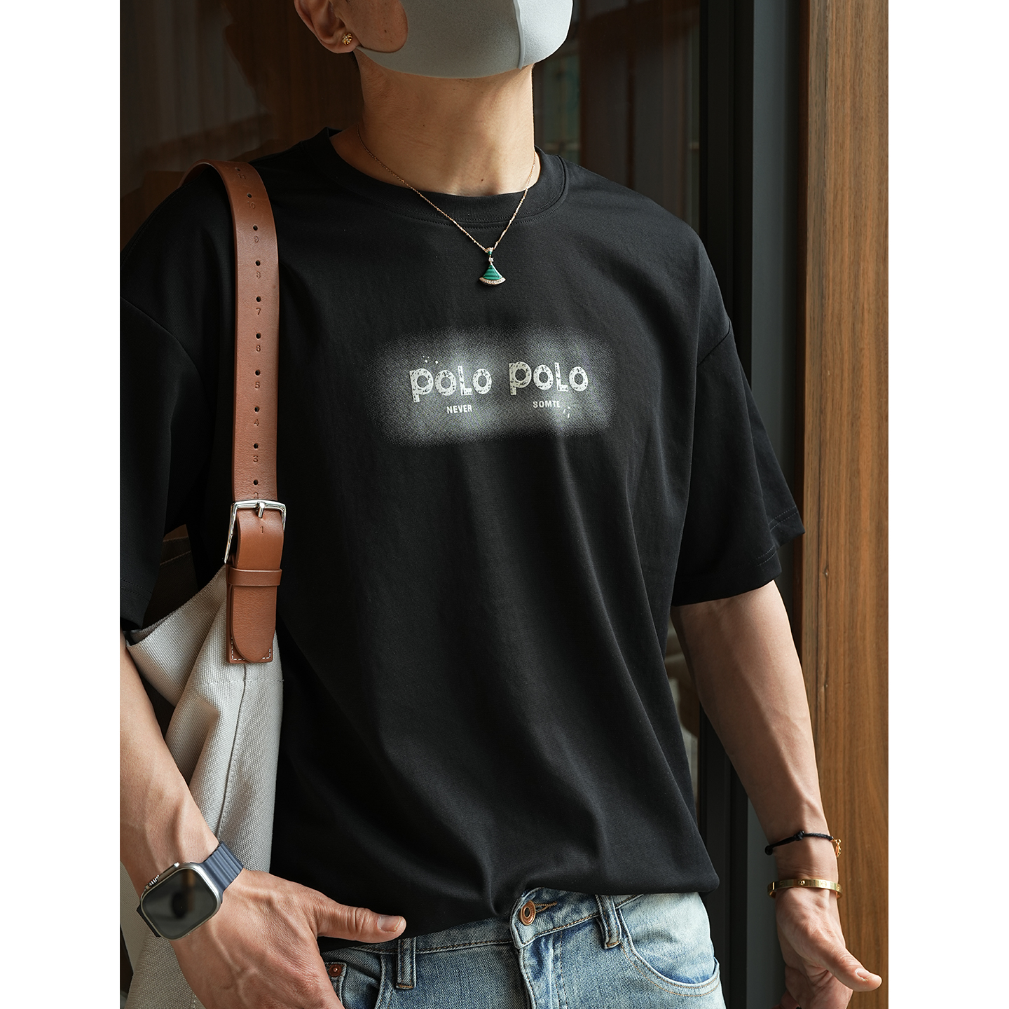 Trendy Matte Letter Print Short-Sleeve T-Shirt for Men - Summer Fashion, Casual Couple Style, Versatile Everyday Tee