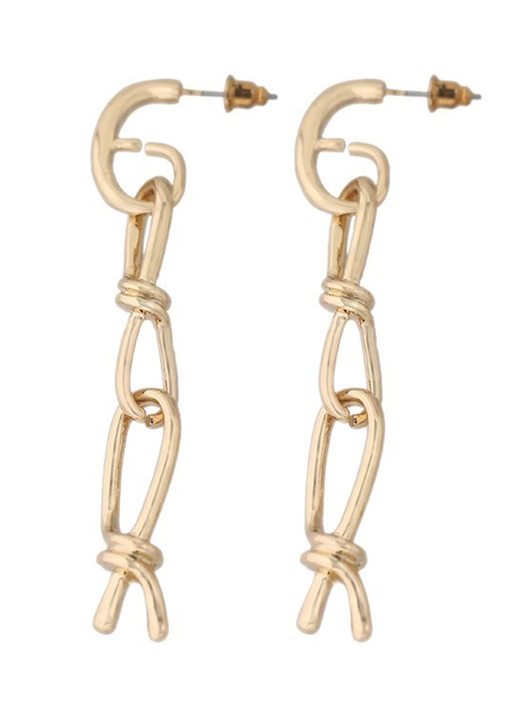 Trendy Minimalist Long Earrings for Women with Metal Texture and 8-Shaped Buckle – Chic Statement Jewelry Trendy Minimalist Long Earrings for Women with Metal Texture and 8-Shaped Buckle – Chic Statement Jewelry