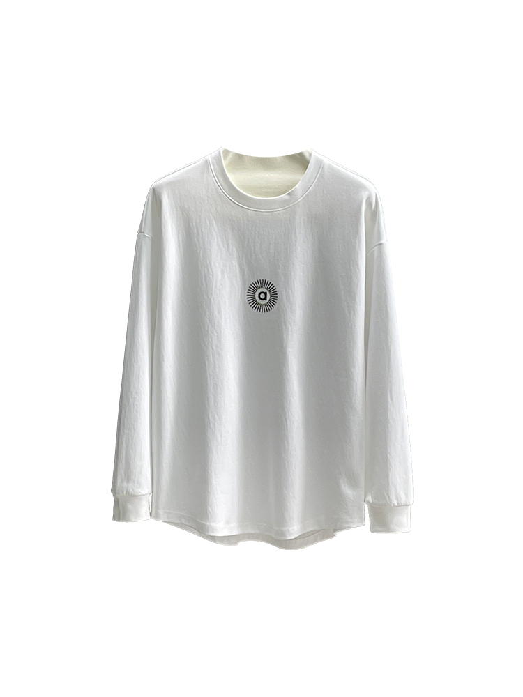 Trendy Minimalist Plush Long-Sleeve T-Shirt for Men - Versatile Round-Neck Basic Top in Harbor Style Trendy Minimalist Plush Long-Sleeve T-Shirt for Men - Versatile Round-Neck Basic Top in Harbor Style