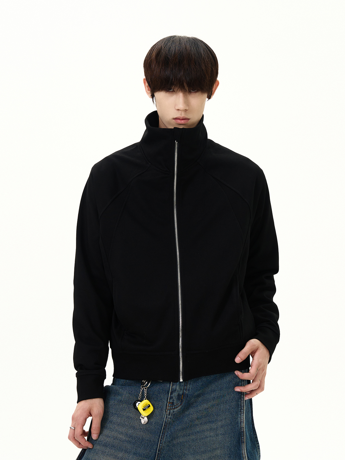 Trendy Oversized Stand Collar Cardigan Sweatshirt - Clean Fit American Street Style Minimalist Jacket Coat Trendy Oversized Stand Collar Cardigan Sweatshirt - Clean Fit American Street Style Minimalist Jacket Coat