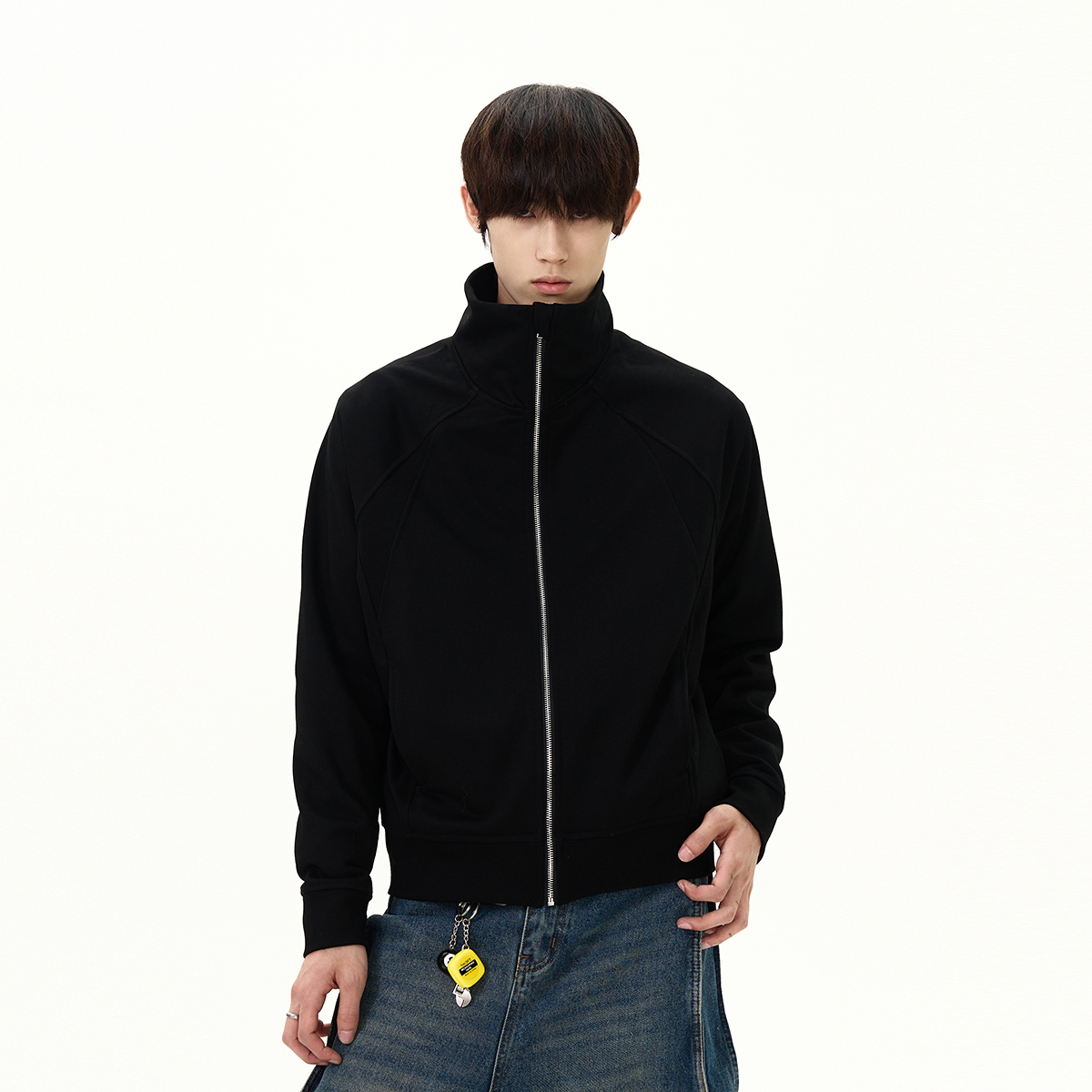 Trendy Oversized Stand Collar Cardigan Sweatshirt - Clean Fit American Street Style Minimalist Jacket Coat Trendy Oversized Stand Collar Cardigan Sweatshirt - Clean Fit American Street Style Minimalist Jacket Coat