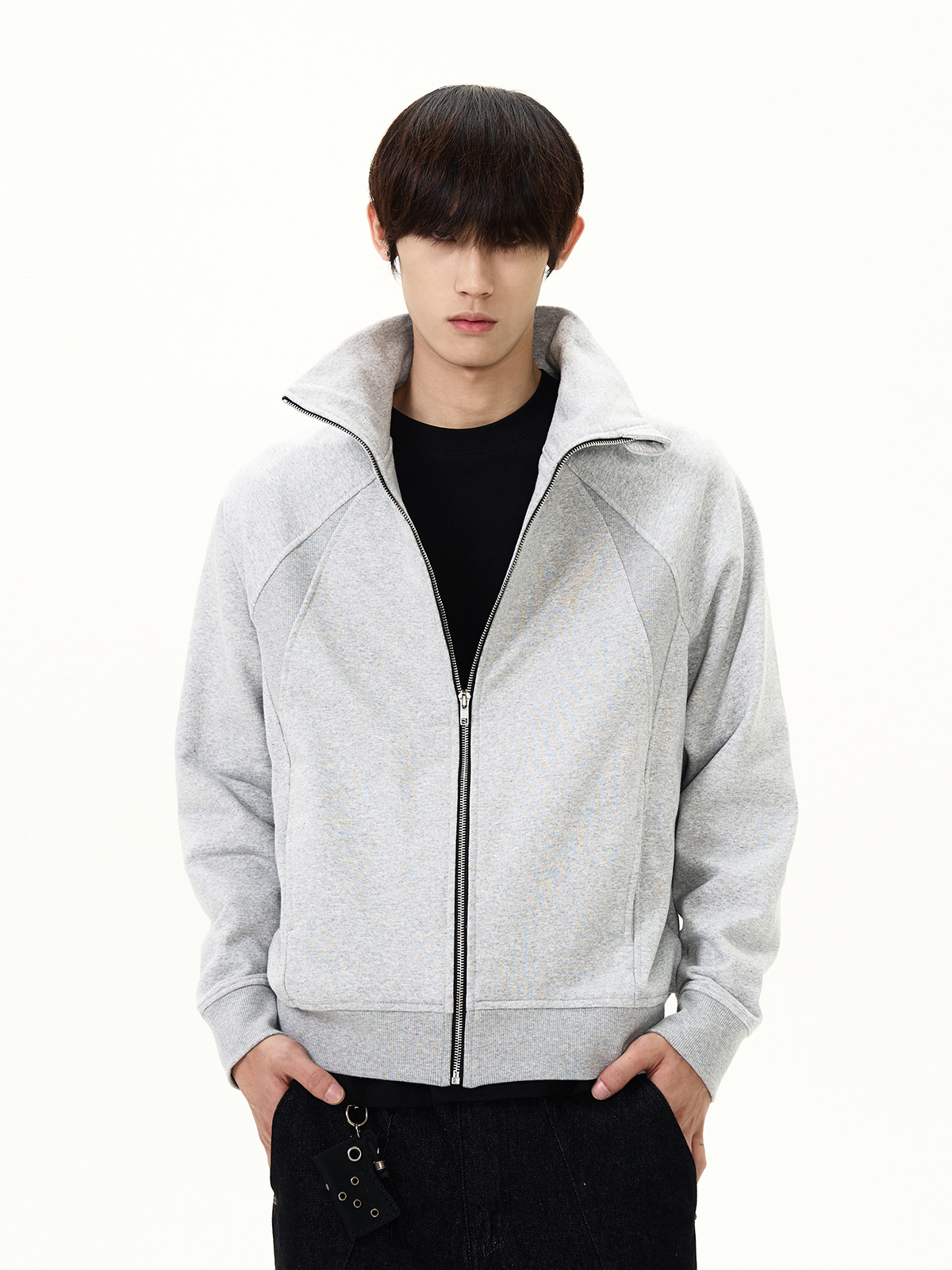 Trendy Oversized Stand Collar Cardigan Sweatshirt - Clean Fit American Street Style Minimalist Jacket Coat Trendy Oversized Stand Collar Cardigan Sweatshirt - Clean Fit American Street Style Minimalist Jacket Coat