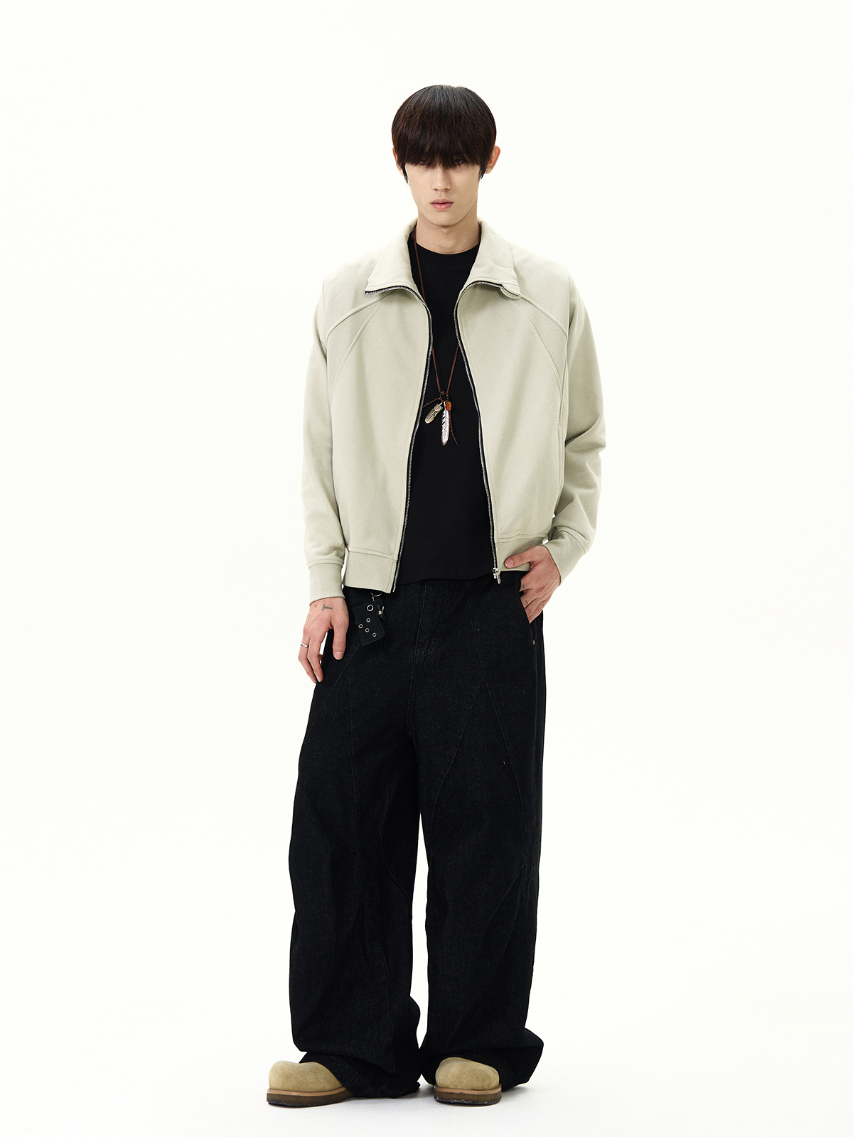 Trendy Oversized Stand Collar Cardigan Sweatshirt - Clean Fit American Street Style Minimalist Jacket Coat Trendy Oversized Stand Collar Cardigan Sweatshirt - Clean Fit American Street Style Minimalist Jacket Coat