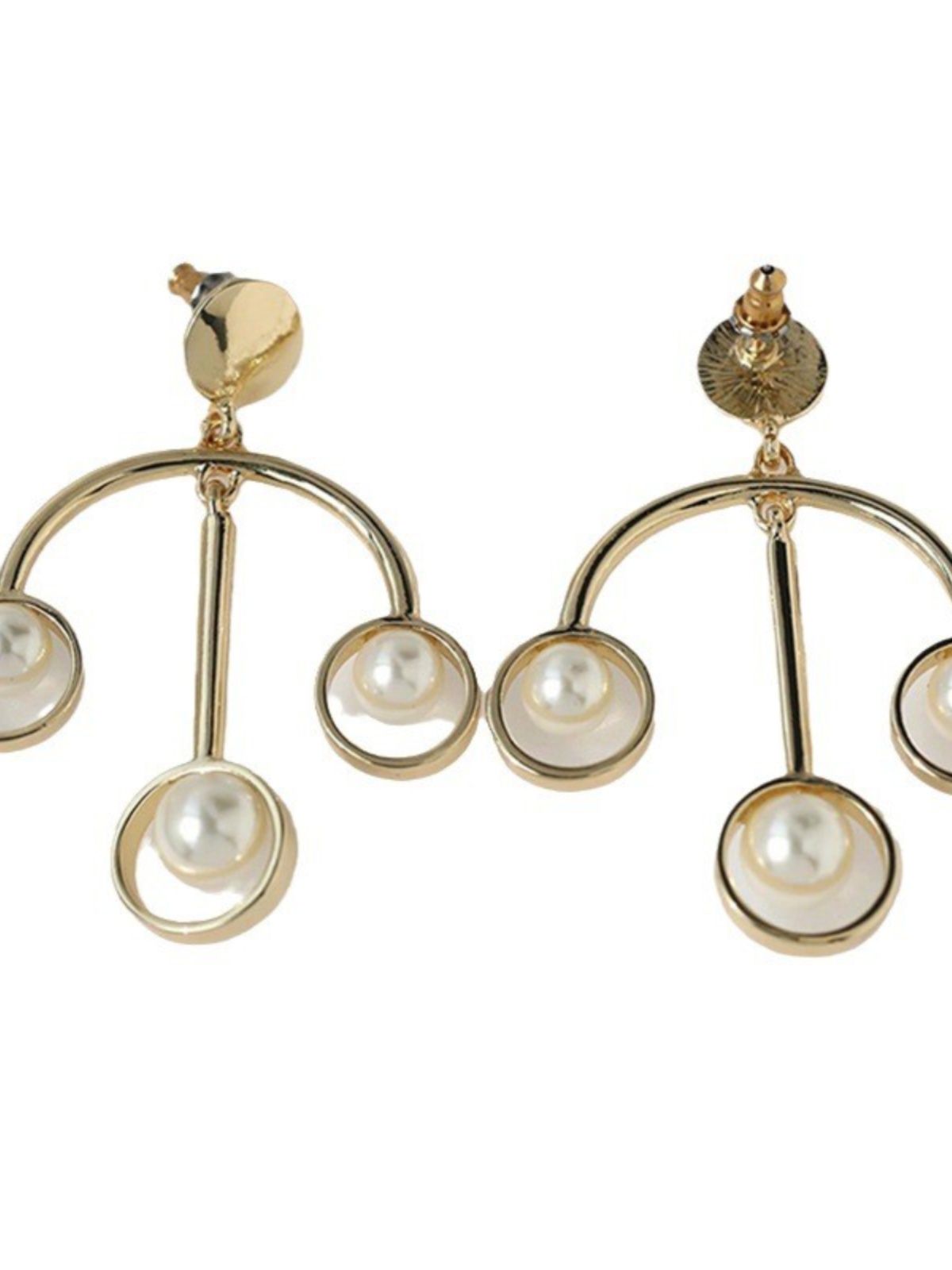 Trendy Pearl Drop Earrings for Nightclub Revelry, Dynamic Swinging Design, Movable Libra Zodiac Jewelry Trendy Pearl Drop Earrings for Nightclub Revelry, Dynamic Swinging Design, Movable Libra Zodiac Jewelry