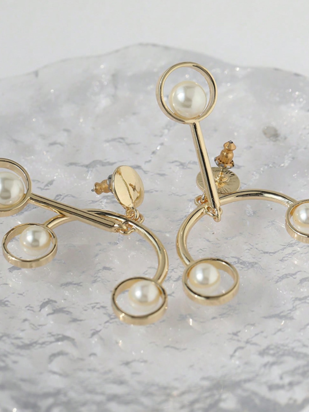 Trendy Pearl Drop Earrings for Nightclub Revelry, Dynamic Swinging Design, Movable Libra Zodiac Jewelry Trendy Pearl Drop Earrings for Nightclub Revelry, Dynamic Swinging Design, Movable Libra Zodiac Jewelry