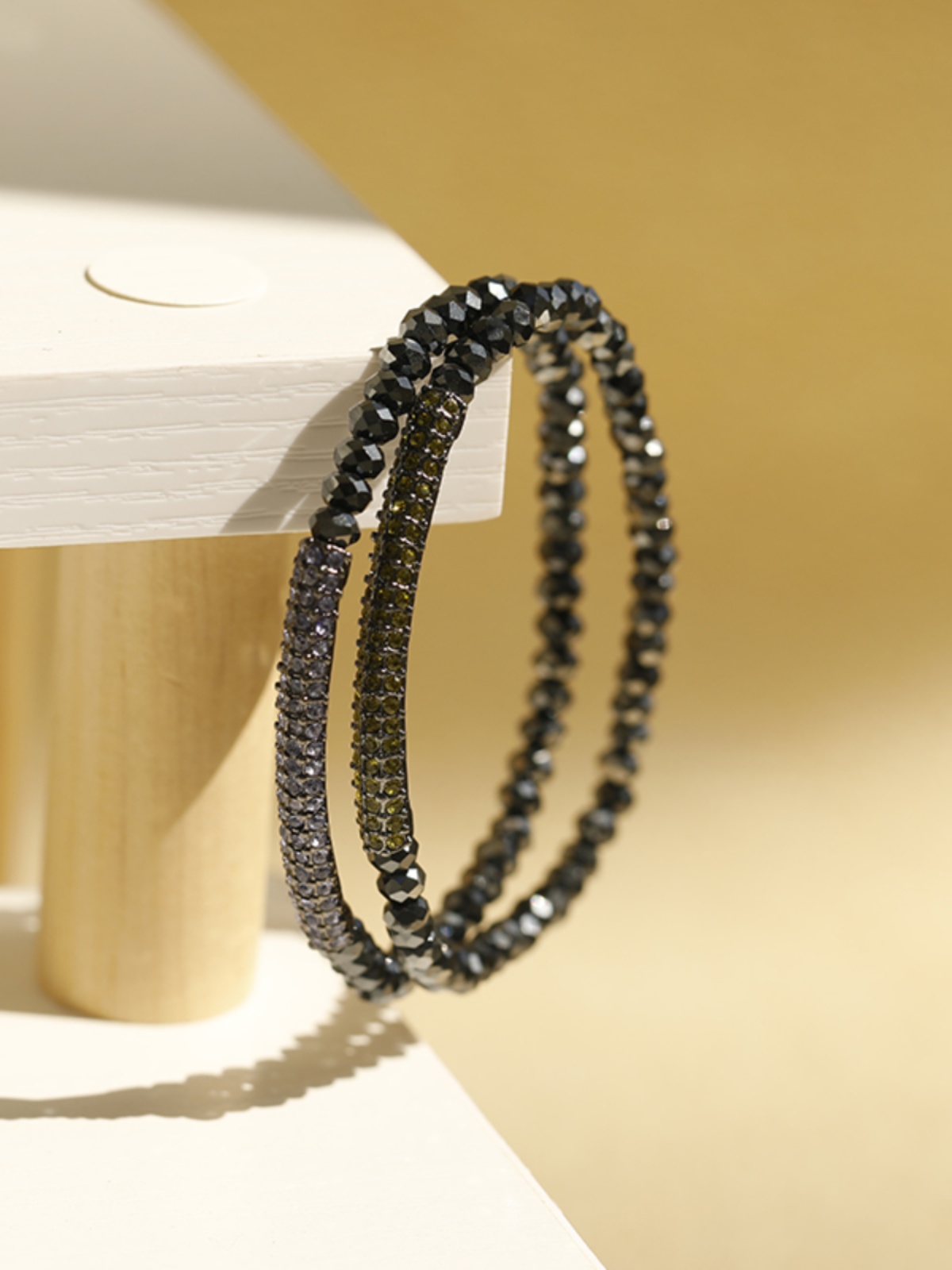 Trendy Personalized Full Diamond Elastic Women's Bracelet Bangle - Versatile Gift for Friends, Gatherings, and Dates