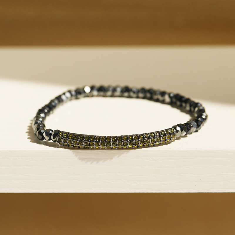 Trendy Personalized Full Diamond Elastic Women's Bracelet Bangle - Versatile Gift for Friends, Gatherings, and Dates