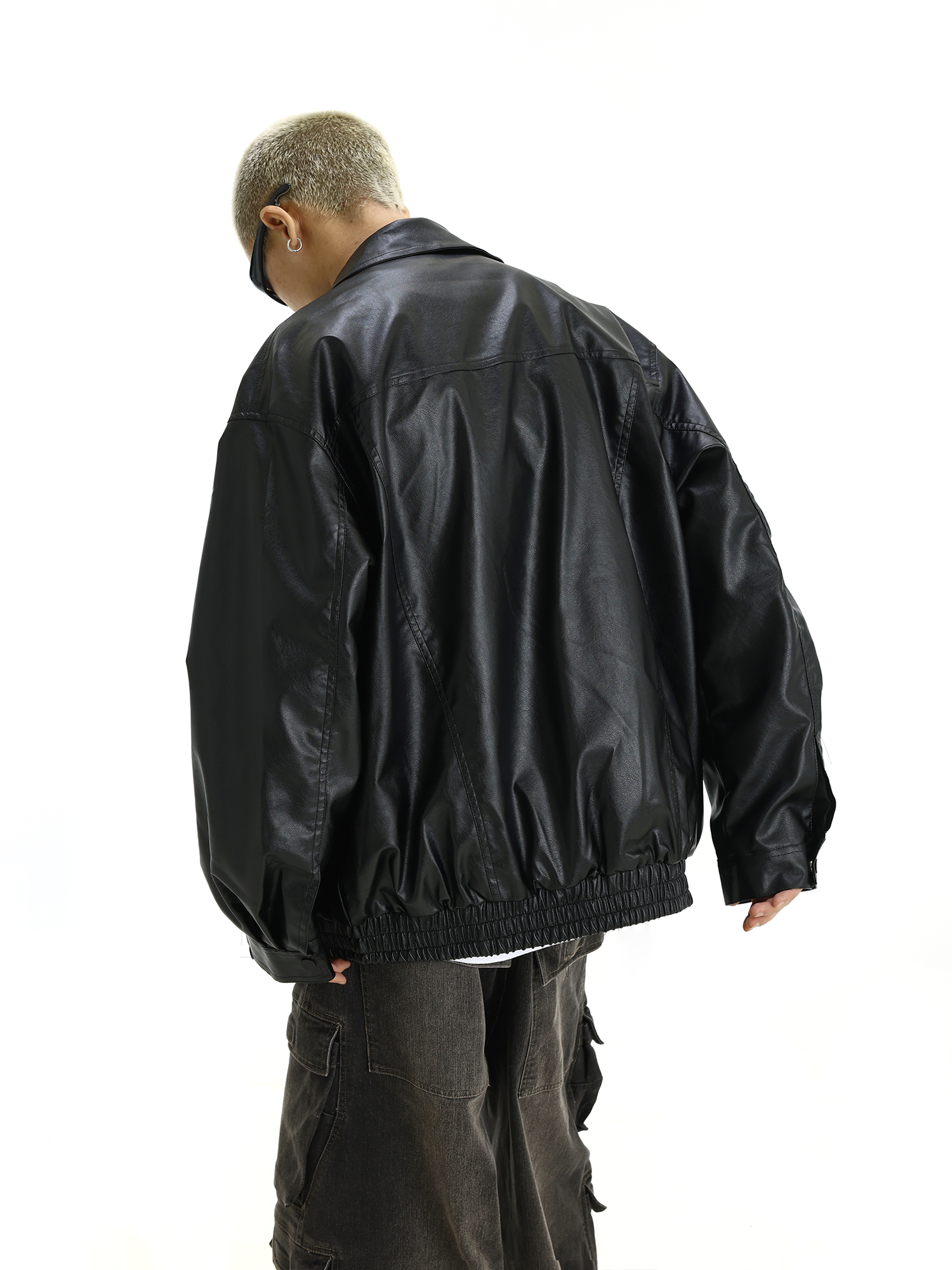 Trendy Solid Color Lapel Motorcycle Jacket for Men and Women - Retro Hip-Hop Outerwear for Autumn Winter Style Trendy Solid Color Lapel Motorcycle Jacket for Men and Women - Retro Hip-Hop Outerwear for Autumn Winter Style