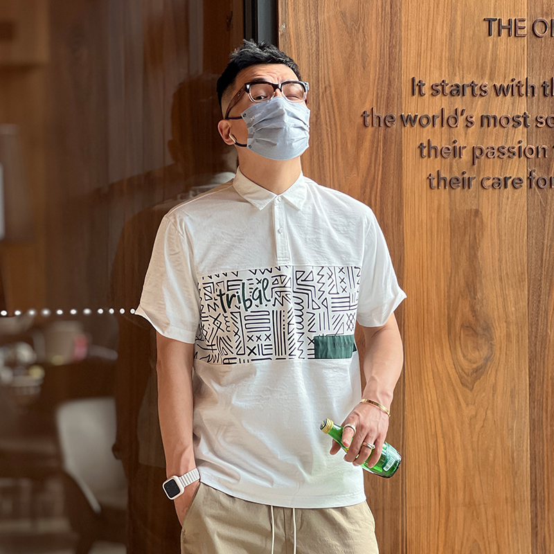 Trendy Spliced Collar Short-Sleeve Polo Shirt for Men - Casual Oxford Linen Summer Style, High Street Fashion Trendy Spliced Collar Short-Sleeve Polo Shirt for Men - Casual Oxford Linen Summer Style, High Street Fashion