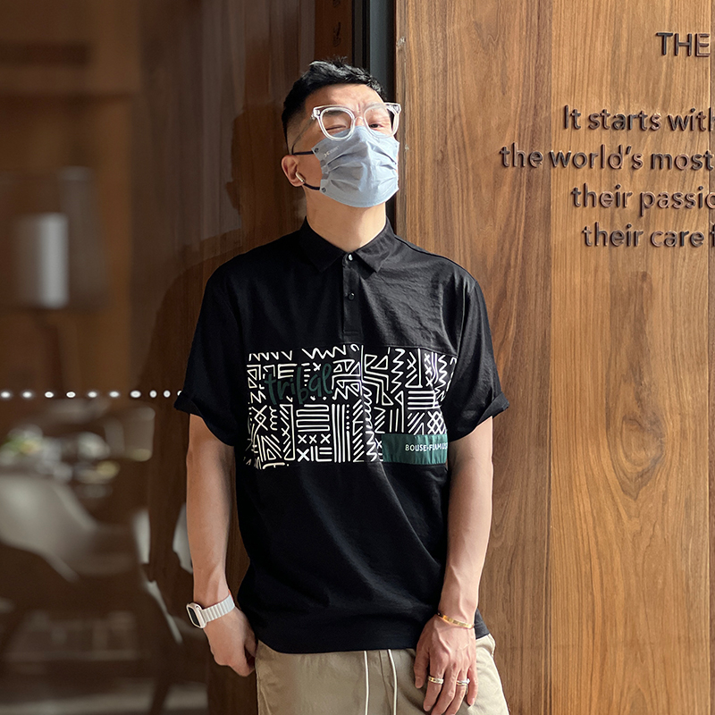 Trendy Spliced Collar Short-Sleeve Polo Shirt for Men - Casual Oxford Linen Summer Style, High Street Fashion