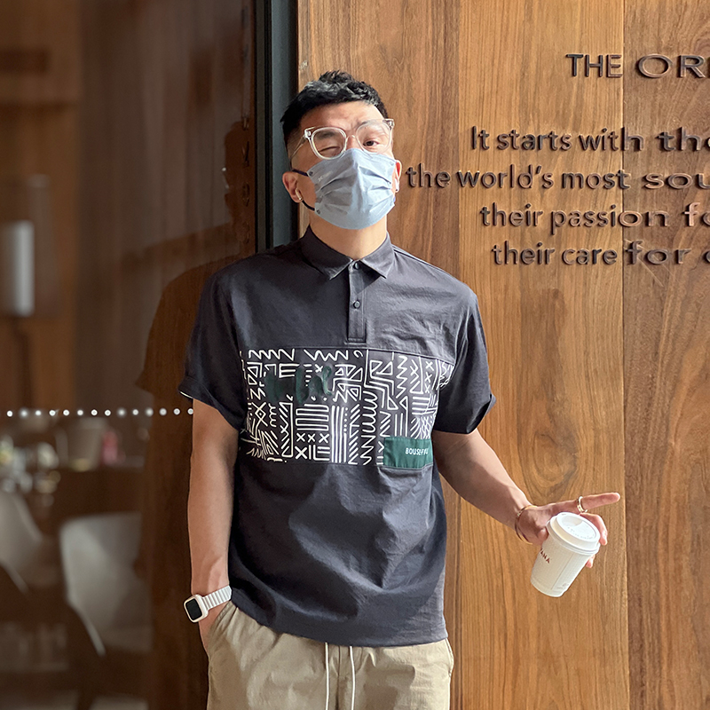 Trendy Spliced Collar Short-Sleeve Polo Shirt for Men - Casual Oxford Linen Summer Style, High Street Fashion Trendy Spliced Collar Short-Sleeve Polo Shirt for Men - Casual Oxford Linen Summer Style, High Street Fashion