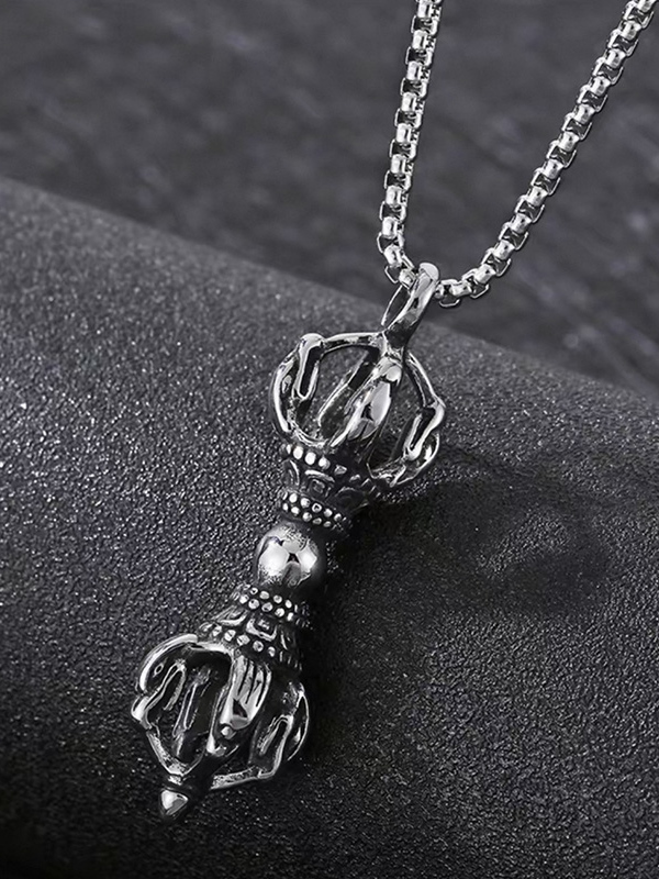 Trendy Tibetan Style Cloud Vajra Pendant Necklace, Vintage Clavicle Chain for Sweaters, Unique Personality Accessory Trendy Tibetan Style Cloud Vajra Pendant Necklace, Vintage Clavicle Chain for Sweaters, Unique Personality Accessory