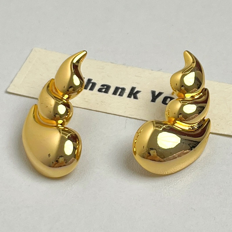 Trendy Water Droplet Earrings for Women - Unique European and American Design, 2025 Summer High-End Fashion Ear Studs