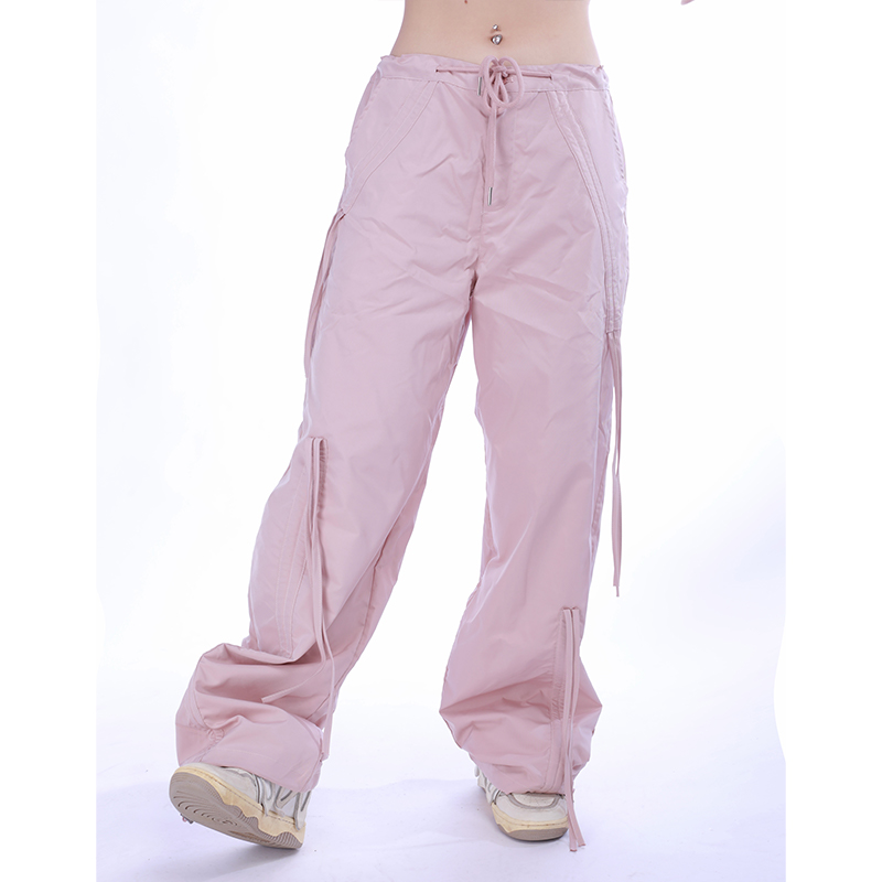 Trendy Wide-Leg Sports Pants for Women with Butterfly Knot Detail – Versatile Straight Leg American Design Trendy Wide-Leg Sports Pants for Women with Butterfly Knot Detail – Versatile Straight Leg American Design