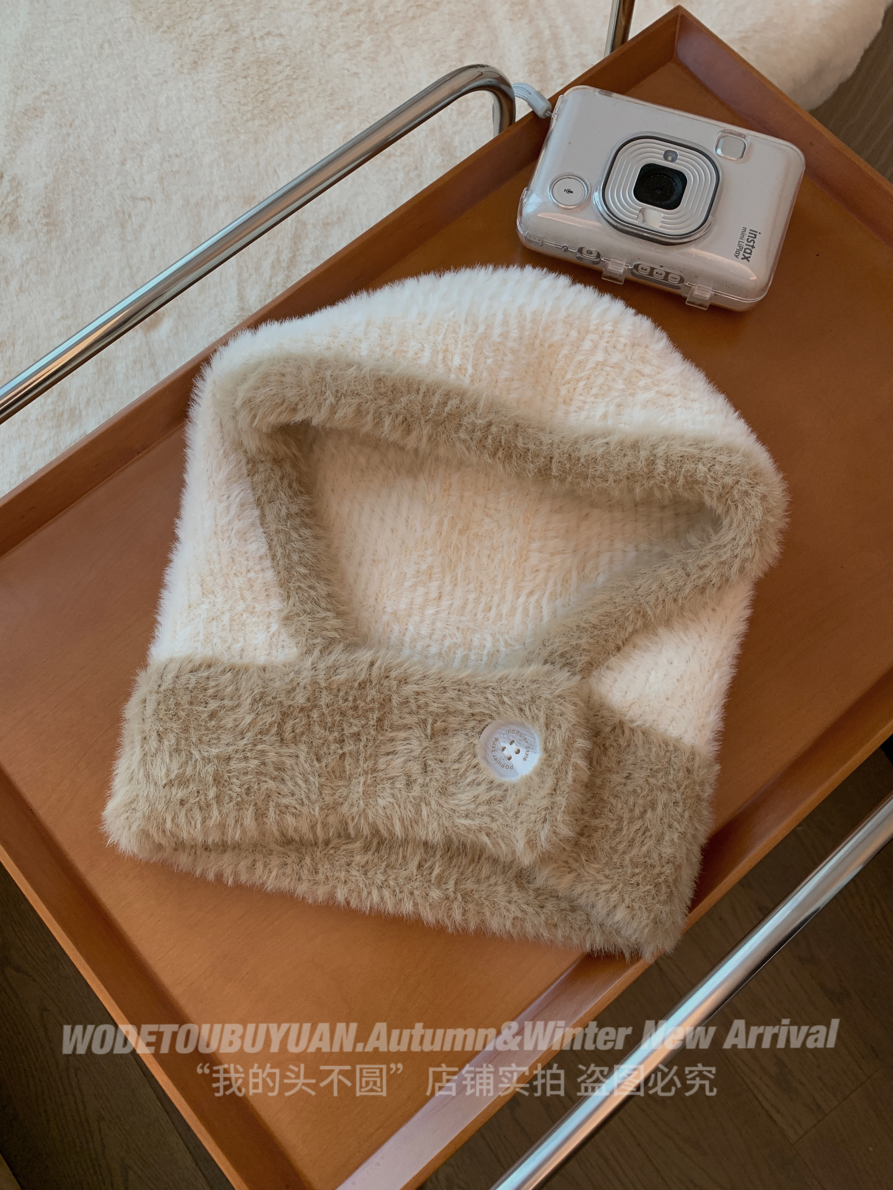 Trendy Women's Balaclava Hat with Scarf, Warm Ear Protection, Autumn Winter Style, Cozy Fashion Accessory