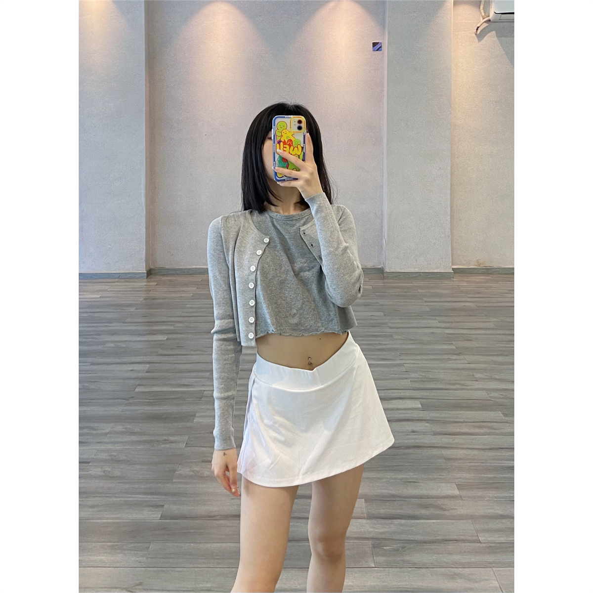 Trendy Women's Jazz Dance Top - Ultra-Short Knitted Cardigan, 2025 Fashion, Group Style, Chic Layering Piece