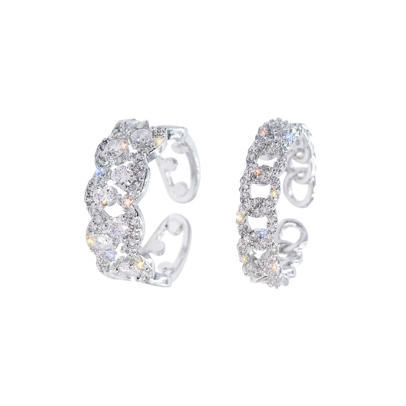 Trendy Women's Minimalist Open Ring with Sparkling Diamond - High-End Light Luxury Niche Design 2025 Trendy Women's Minimalist Open Ring with Sparkling Diamond - High-End Light Luxury Niche Design 2025