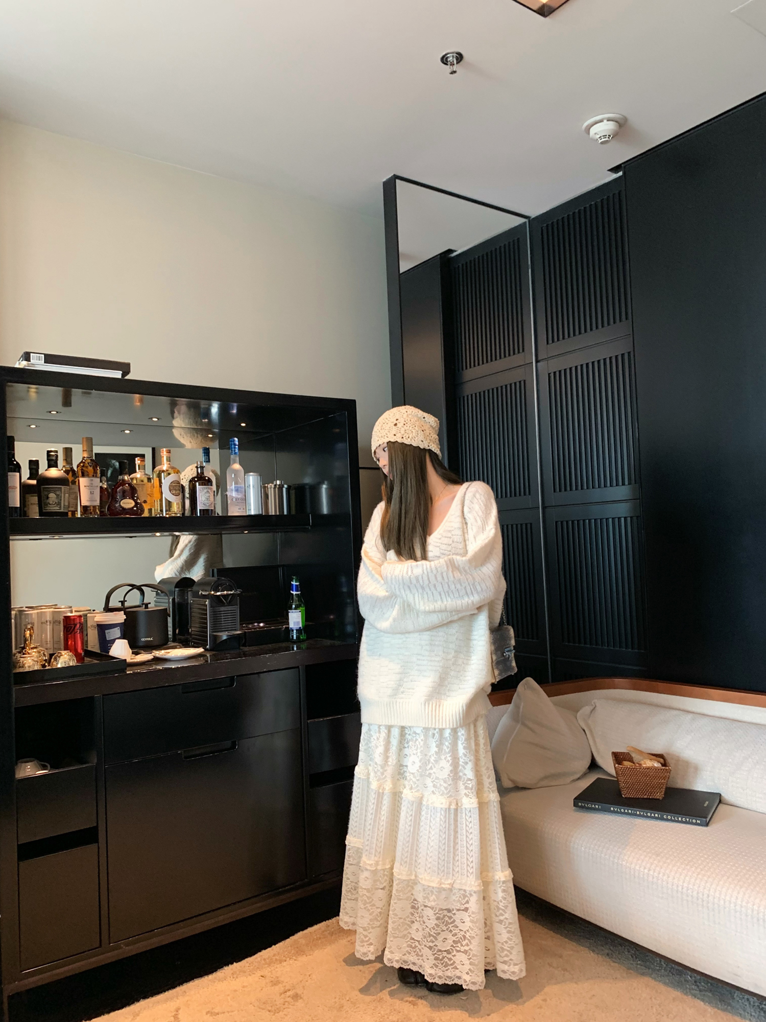 Tricolor Blend Linen Tencel Wool Pullover Sweater for Women - Cozy Forest Sea Mist Design, Perfect for Casual 90s and Y2K Style Tricolor Blend Linen Tencel Wool Pullover Sweater for Women - Cozy Forest Sea Mist Design, Perfect for Casual 90s and Y2K Style