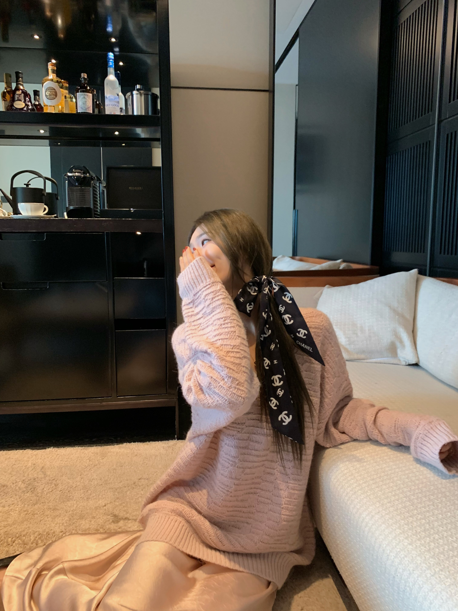 Tricolor Blend Linen Tencel Wool Pullover Sweater for Women - Cozy Forest Sea Mist Design, Perfect for Casual 90s and Y2K Style Tricolor Blend Linen Tencel Wool Pullover Sweater for Women - Cozy Forest Sea Mist Design, Perfect for Casual 90s and Y2K Style