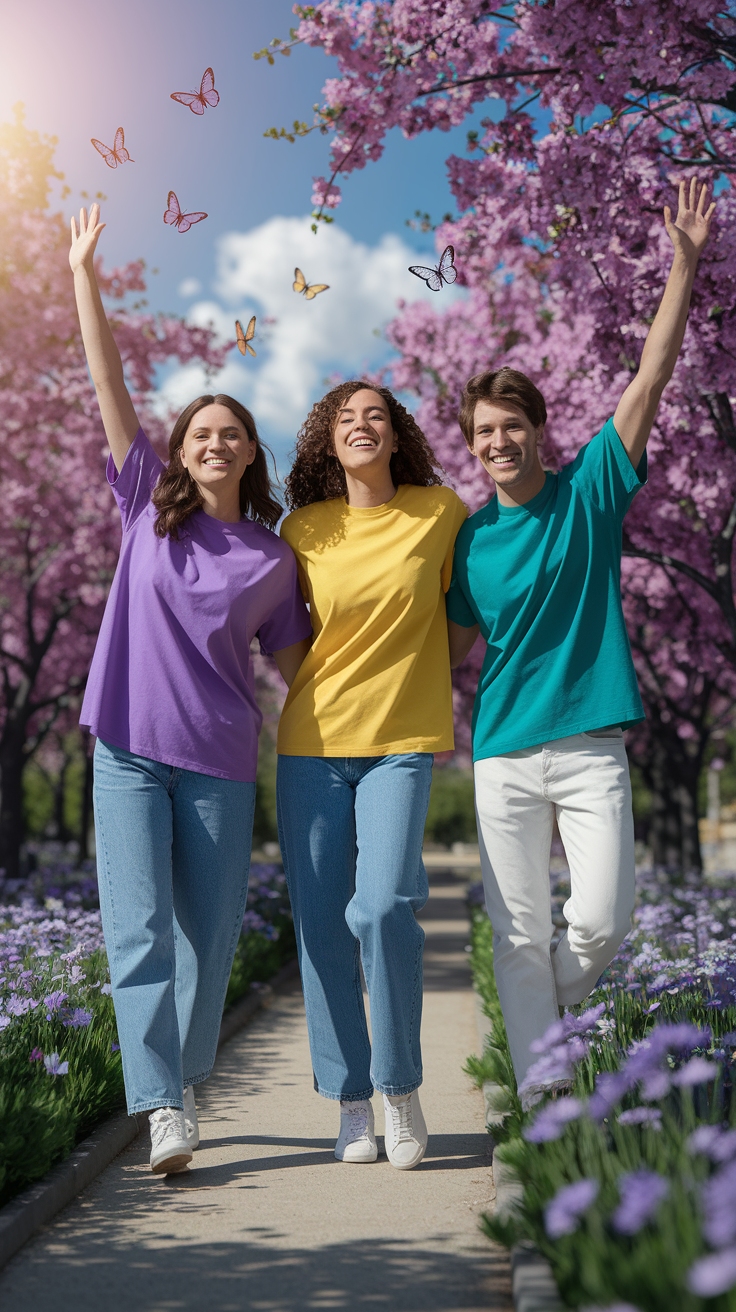 Fun Trio Matching Shirts for Sisterhood outfit idea