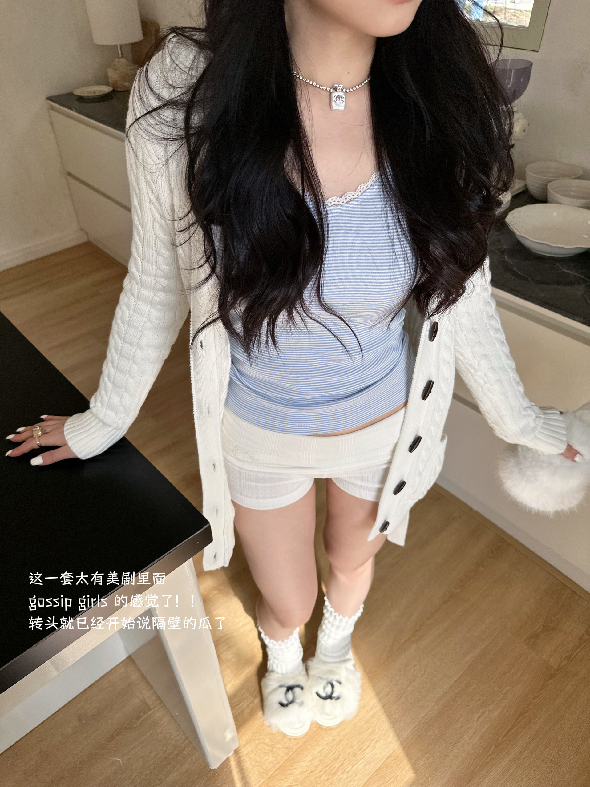 Two-Color Horn Button Twisted Sweater Coat - Quaint Cute Style for Y2K Fashion Lovers